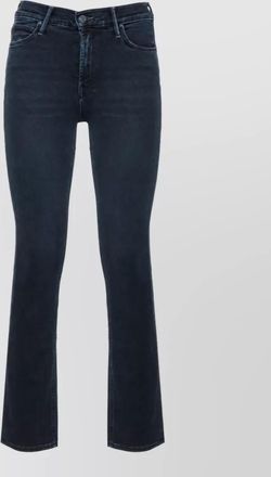Mother mid-rise straight-leg denim jeans