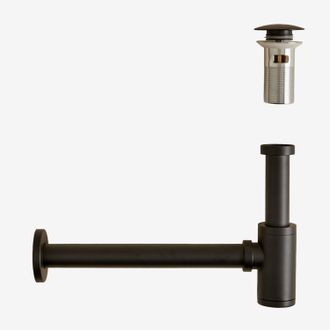 Sklum Sklum - Set De Sif&oacute;n De Lavabo En Acero Inoxidable Bibur Y V&aacute;lvula De Desag&uuml;e Para Lavabo Tipo Click-clack Orveta