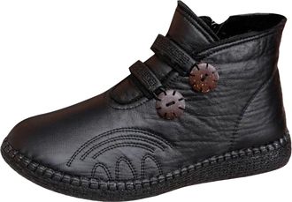 Generic Winter Women Ankle Boots Casual Walking Sport Winter Thick Sole Comfortable Footwear Durable Lightweight Warm Lace Up Design for Everyday Outfits (Bla