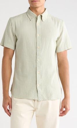 AllSaints Barre Short Sleeve Shirt in Slate Green at Nordstrom Rack, Size Xx-Large