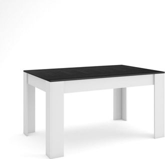 Skraut Home Skraut Home - Mesa Comedor, Mesa Fija Cocina Y Sal&oacute;n, 140x90x76 Cm, Para 6 Comensales, Muebles Comedor, Estilo Moderno, Negro Y Blanco