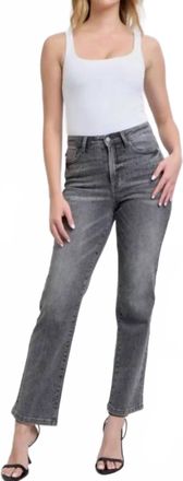 Judy Blue High Waist Rhinestone Straight Jean In Black Wash