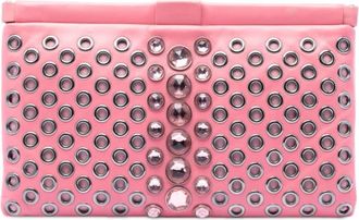 Miu Miu Pre-owned Miu Miu Nappa Grommet Crystal Embellished Clutch Ladies IC6MXHRZFG0L81OV