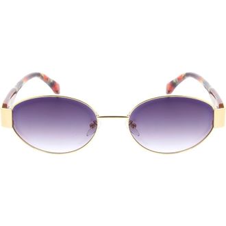 BCBGeneration 65mm Metal Oval Sunglasses in Red Demi at Nordstrom Rack