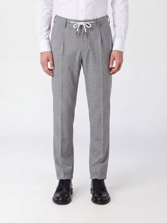 Eleventy Slim Fit Wool Chino Trousers with a Drawstring Waist