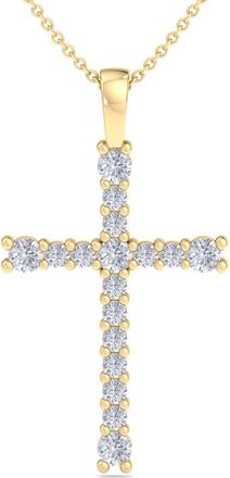 SuperJeweler ThyDiamond 1/3 Carat Diamond Cross Necklace In Sterling Silver or Yellow Gold, 18 Inches