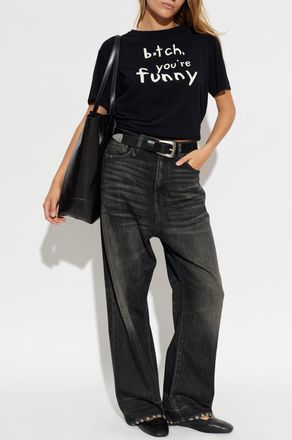 R13 Jeans With A vintage Effect, Womens, Black