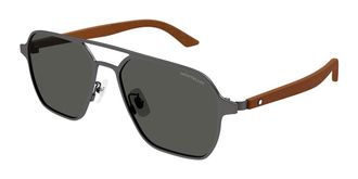 Montblanc MB0360S Asian Fit 006 Mens Sunglasses Silver Size 56