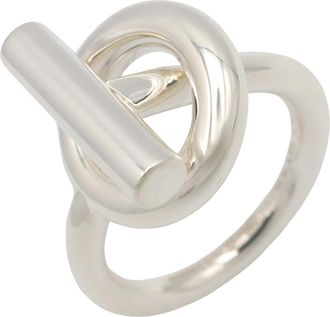 Herm&egrave;s Silver Silver 925 Band Ring (Pre-Owned)