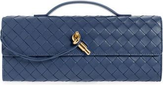 Bottega Veneta Long Andiamo Intrecciato Clutch Bag in 4020 Blue Venezia-Muse Br at Nordstrom