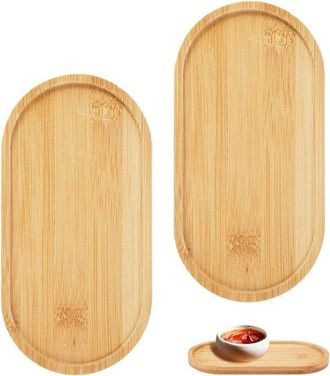 OEM Bandeja De Bamb&uacute;, Madera, Bandejas Ovaladas De Madera, Bandeja Peque&ntilde;a De Bamb&uacute;, Bandeja De Madera, Fuente Para Servir, T&eacute;, Caf&eacute;, Pastel