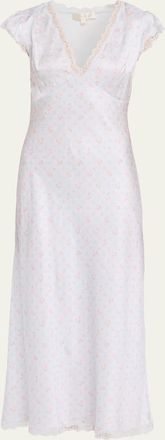 LoveShackFancy Theodore Silk-Blend Floral Maxi Dress