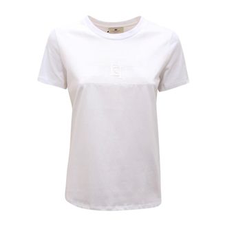 Elisabetta Franchi T-Shirts, female, White, Size: 2XL Maglia Wo Embroidery