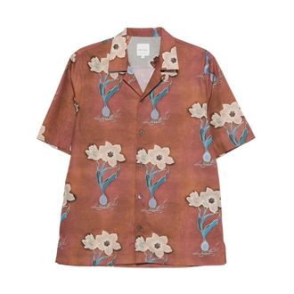 Paul Smith Overhemden, Heren, Oranje, XL, Short Sleeve Shirt