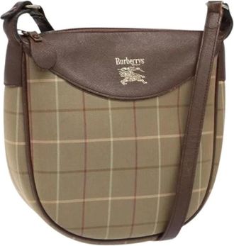 Burberry Pre-owned Cross Body Bags, female, Beige, Size: ONE SIZE Pre-owned Canvas Shoulder Bag