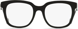 Moncler square-frame logo-plaque glasses - women - Acetate - 51 - Black