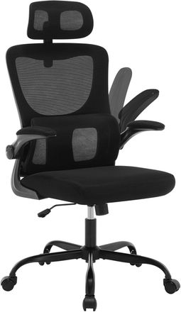 Woltu Woltu - Silla De Oficina - Sill&oacute;n Ergon&oacute;mico Con Soporte Lumbar, Respaldo Reclinable Y Altura Regulable, Negro