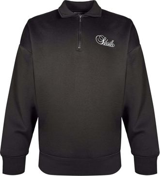 Siksilk Sweatshirt SIKSILK Siksilk Sweatshirt Essentials Polo Sweater, Herren, Gr. XL, schwarz, Obermaterial: 80% Baumwolle CO. 20% Polyester PES., Sweatshirt