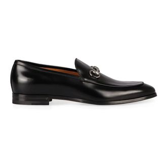 Gucci Schoenen, Heren, Zwart, 40 EU, Leer, Leren Horsebit Loafers