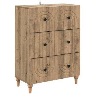 vidaXL Cajonera 66 X 34,5 X 90 Cm Madera De Ingenier&iacute;a Roble Artisan Vidaxl