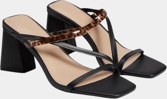 Farylrobin Faryl by Farylrobin Brittanie Sandal Womens Black Leather Square Toe ZOGG2978