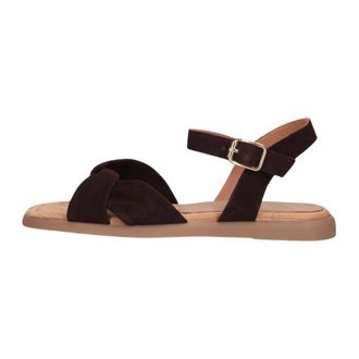 Unisa Cambel Flat Sandalen - Dames - Schoenen - Bruin - Maat: 39 EU Leer