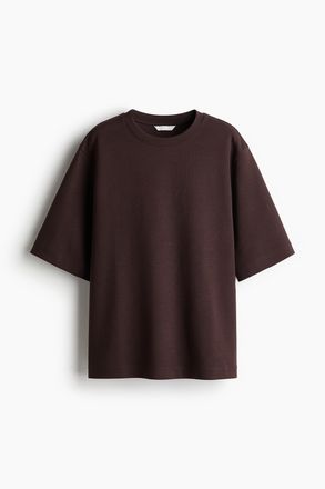 H&M Kastiges T-Shirt aus Interlock-Jersey - Brown