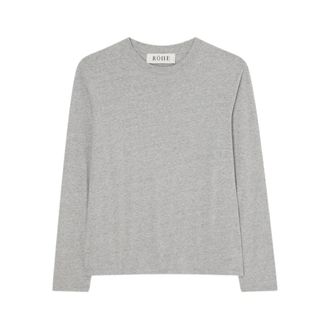 R&oacute;he Long Sleeve Tops, female, Gray, Size: L Cotton Longsleeve T-Shirt