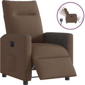 vidaXL Sill&oacute;n Reclinable El&eacute;ctrico De Tela Marr&oacute;n Vidaxl