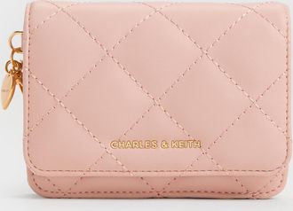 Charles & Keith Arrietty Quilted Bow-Heart Charm Small Wallet