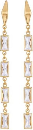 Vince Camuto Baguette Crystal Linear Drop Earrings in Gold at Nordstrom Rack