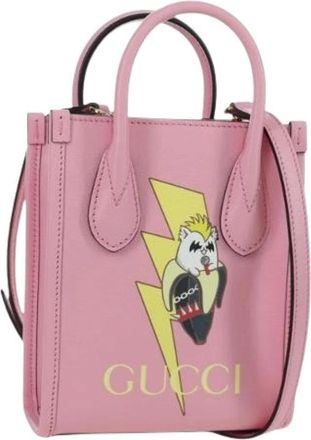 Gucci Pre-owned Mini Bags, female, Pink, Size: ONE SIZE Pre-owned Vintage Mini Tote Bag
