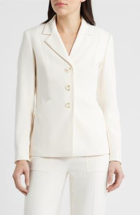 Anne Klein Notch Collar Jacket in White Dove at Nordstrom, Size 14