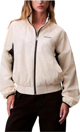 Calvin Klein Jeans Retro Track Jacket - Dames - Bomber jackets - Beige - XS - Polyester - Jassen