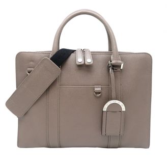 Bulgari Grayish Leather Briefcase (Pre-Owned)