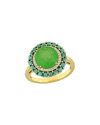 Rina Limor Silver 3.76 Ct. Tw. Lab-Grown Green Jade Halo Ring