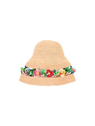 Alanui Beige Multicolor Embellished Bucket Hat