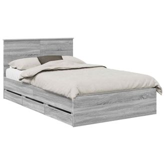 vidaXL Estructura De Cama Gris Sonoma 120 X 190 Cm Madera Ingenieril Vidaxl