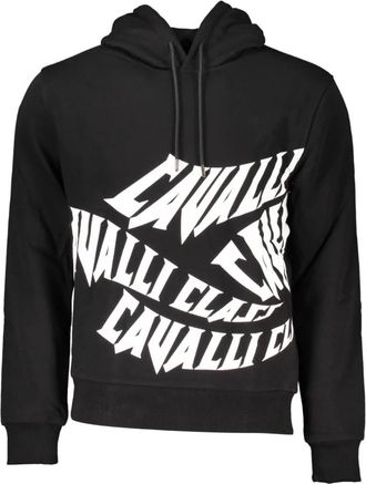 Cavalli Hoodie Zwart Lange Mouw Print - Heren - Hoodies - Zwart - XL - Hoodies & sweatvesten