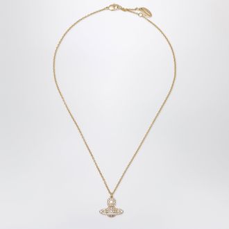 Vivienne Westwood Collana con ciondolo Orb dorata con cristalli