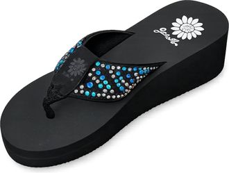 Yellow Box Womens Trisha Flip-Flops In Turquoise