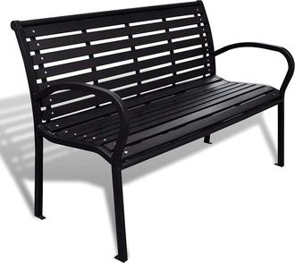 vidaXL Banco De Jard&iacute;n Acero Y Wpc Negro 125 Cm Vidaxl
