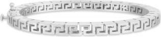 Allurez Greek Key Bangle Bracelet 14k White Gold