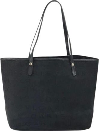 Bulgari Pre-owned Tote Bags, female, Black, Size: ONE SIZE Pre-owned Canvas Tote