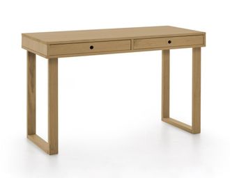 HOGAR 24 Escritorio de madera maciza natural, color encerado