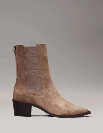 Calvin Klein Womens Calvin Klein HEEL Womens Cowboy Boots Mountain Trail - Brown - Size: 7