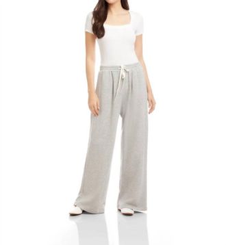 Fifteen Twenty Lani Wide Leg Pants In Light Heather Grey