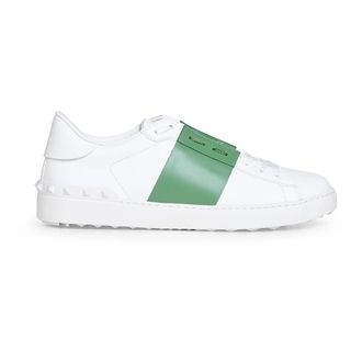 Valentino Garavani Sneakers, male, White, Size: 9 1/2 US Calfskin Open Sneaker