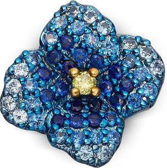 Loquet London Ciondolo Poppy con diamanti e zaffiri - Oro