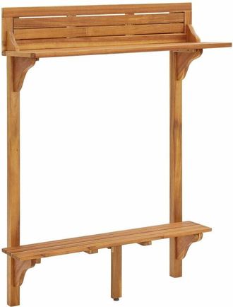 vidaXL Balcony Bar Table 90x37x122.5 cm Solid Acacia Wood Vidaxl